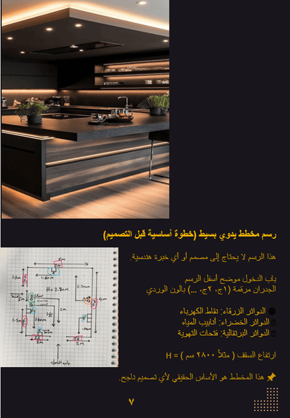 "كورس هندسة المطابخ: أسرار التصميم المستغل والمظهر الفخم (فيديو + كتاب) - دليل برو"